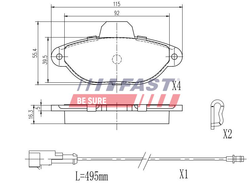 FT29051 PASTILLAS DE FRENO FIAT CINQUE / SEICENTO DELANTERO 1-SENSOR