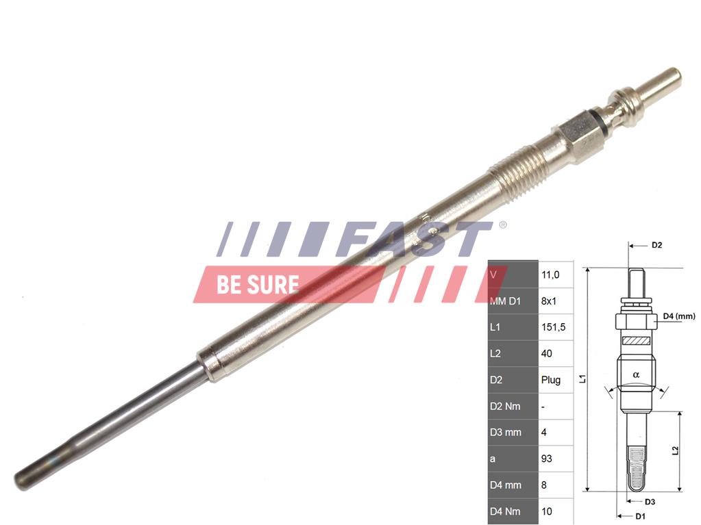 FT82706 GLOW PLUG FIAT DUCATO 06> 2.3/3.0JTD