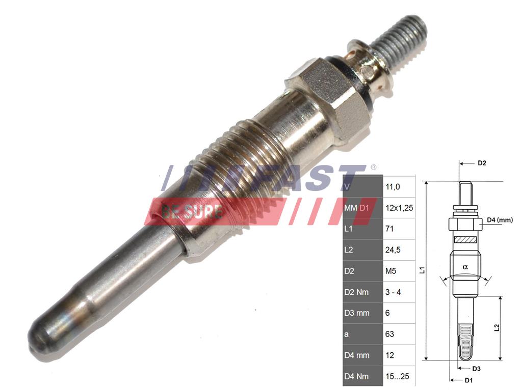 FT82710 GLOW PLUG FIAT DUCATO 94> 1.9TD