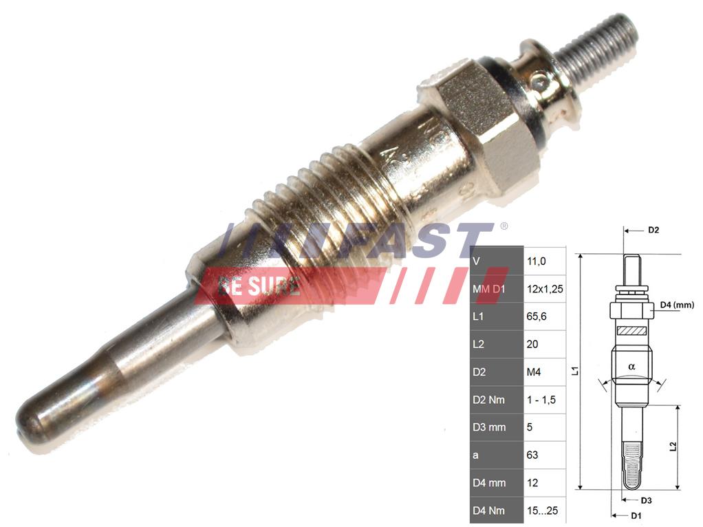 FT82722 GLOW PLUG FIAT DUCATO 94> 2.5 D/TD