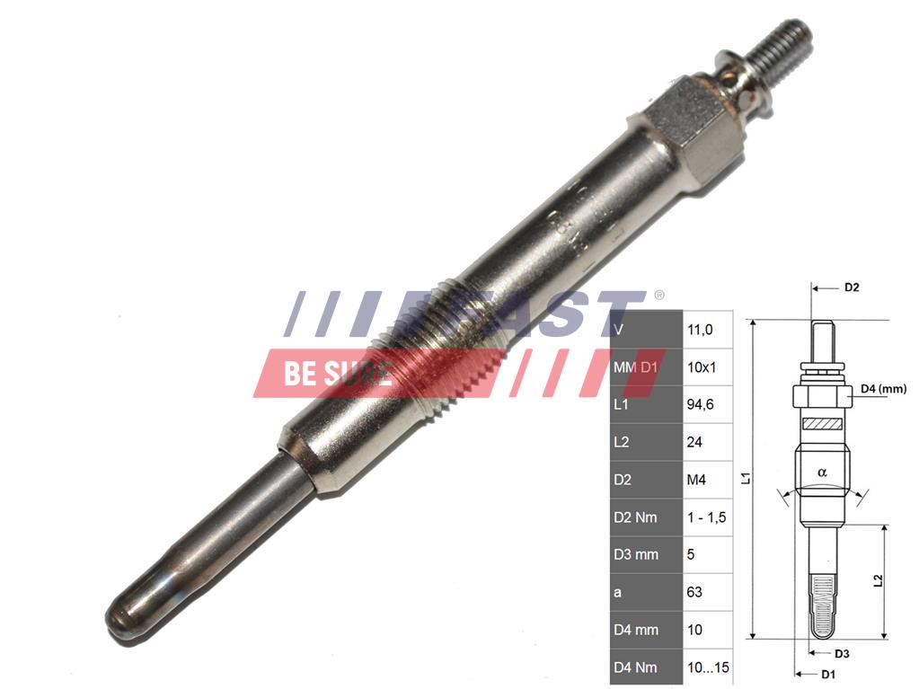 FT82730 GLOW PLUG ALFA 147 /156 00> 1.9 JTD
